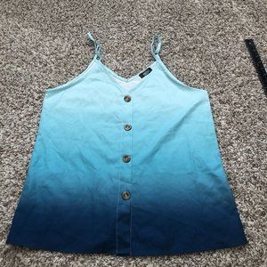 jonivey women’s spaghetti adjustable strap ombre button tank top size medium